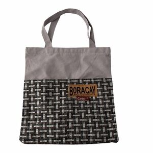 Boracay Tote Bag Cotton Fabric Weave Stitched Front Pockets Vacation  Shopping